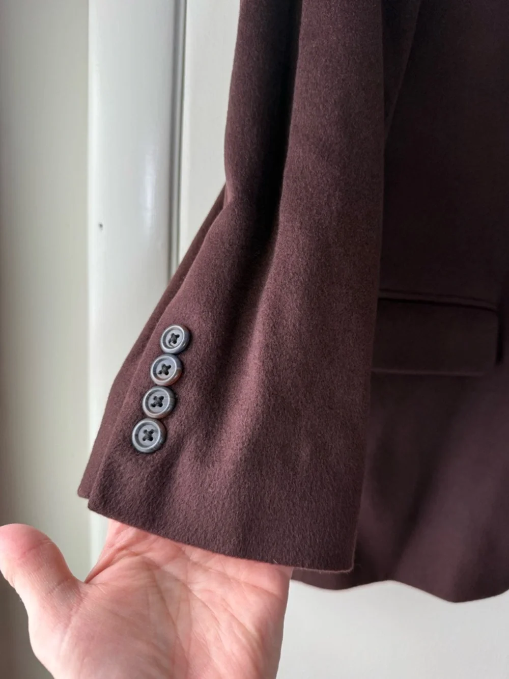 Wingtips Bill Blass 100% Cashmere Suit Coat Blazer Chocolate Brown Quiet Luxury
